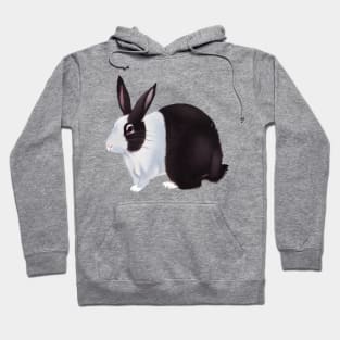 Cute Chubby Black and White Dutch Rabbit Hoodie